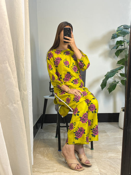 Floral Grace – Flower Printed 2PC Set