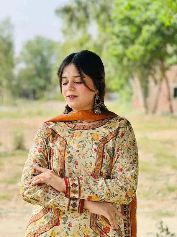 MEHAR LAWN 3PC ( FARSHI SHALWAR )